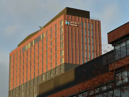 Hyatt House and the AMBS building