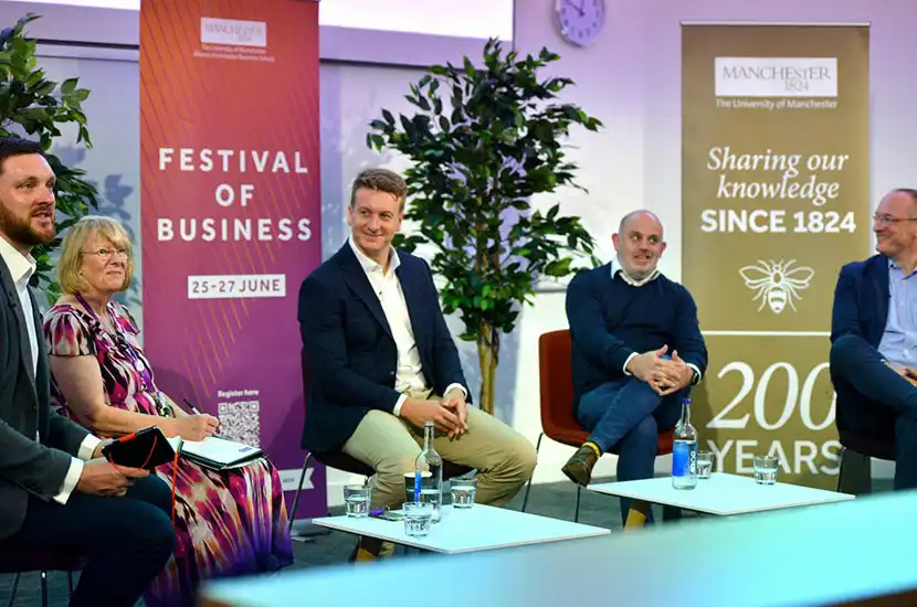 Panel of speakers at AMBS Festival of Business