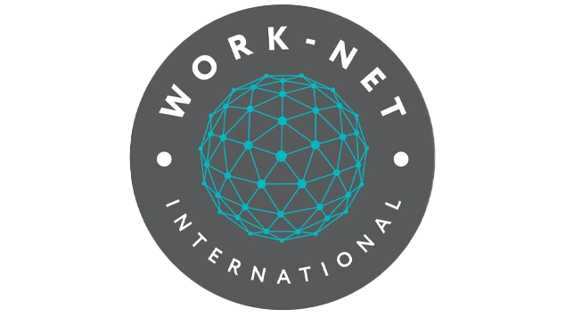 A graphic with the WorkNet International logo